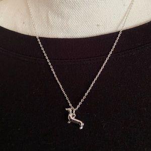 Silver-Tone Necklace with Dachshund Pendant